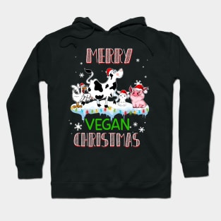 Cute Animals Merry Vegan Christmas Hoodie